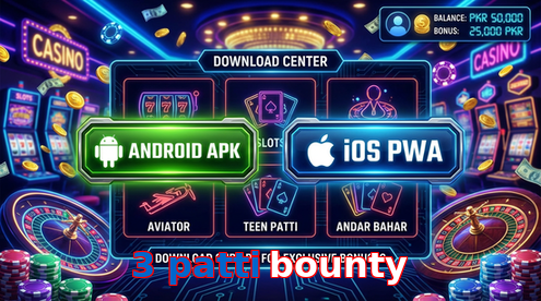 Main screen of 3 Patti Bounty download page for PK players